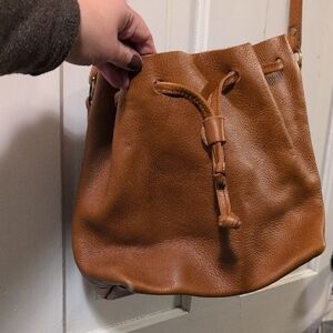 Portland Leather Terracotta Leather Bucket Bag